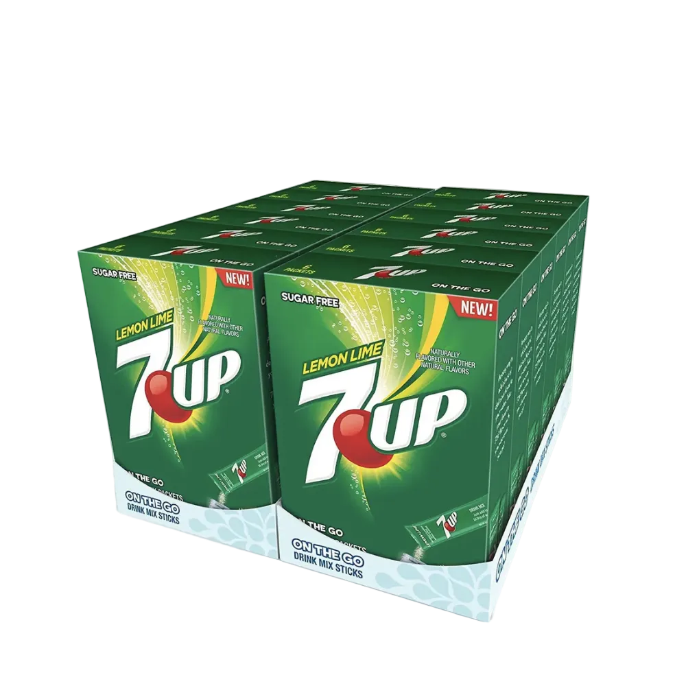 مشروبات 7UP Singles-To-Go الخالية من السكر، علبة من 1، 3 و 6، (6 عبوات في علبة واحدة)
