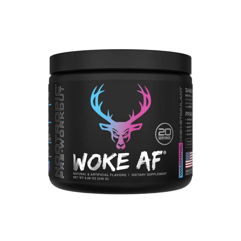 مكمل قبل التمرين Woke AF من باكد أب - 20 حصة | تركيبة للطاقة والتركيز والضخ القصوى