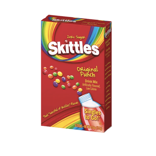 Skittles Singles-To-Go Drink Mix 1Box,3 Boxes &6 Boxes(6 Sticks in each box) – Sugar-Free Flavor Boost for Hydration
