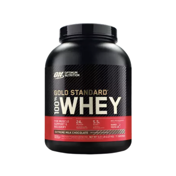 Optimum Nutrition جولد ستاندرد 100% واي بروتين 5 باوند – تعافي العضلات ونمو العضلات الخالية من الدهون